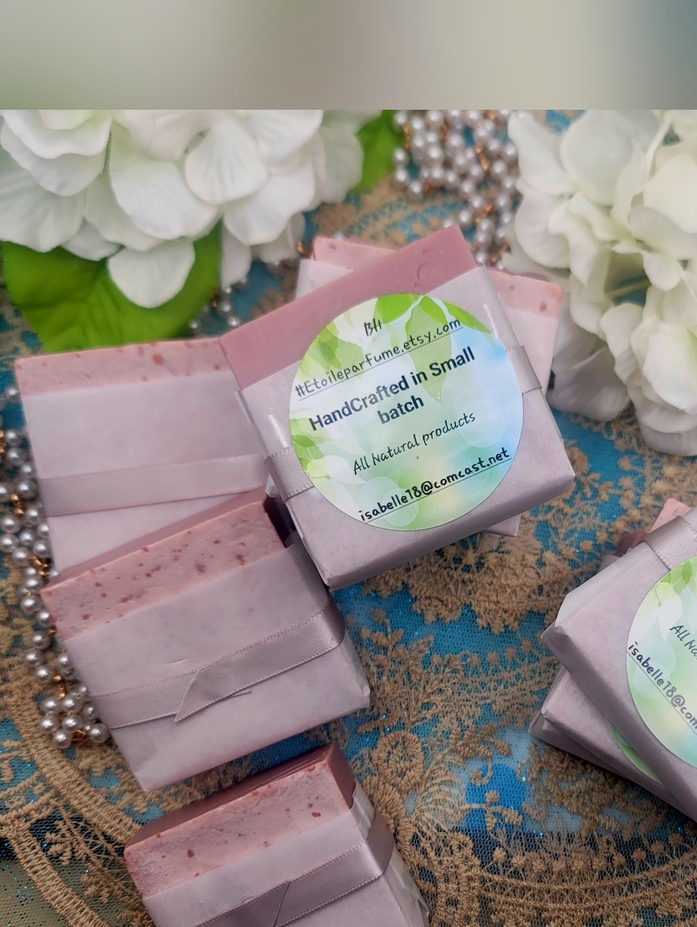 Nana's Goat Milk + Babassu oil and beet Soap 2oz each handcrafted w musk & Roses
